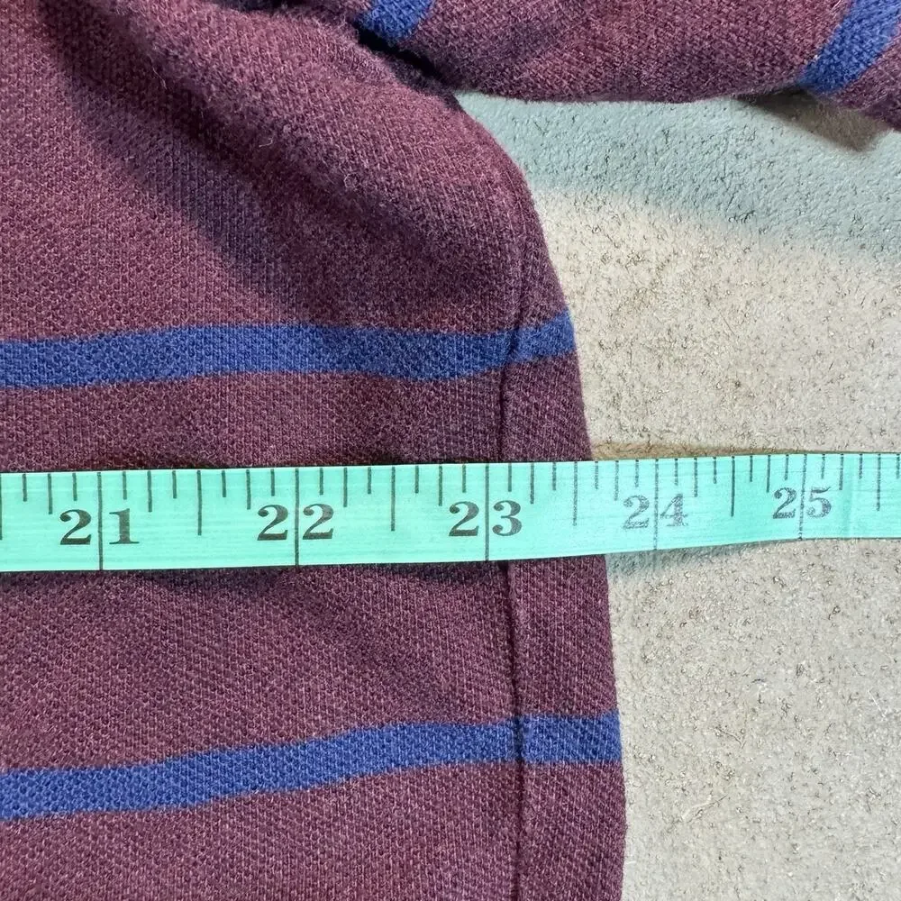 Polo Ralph Lauren Burgundy Navy Blue Stripped Polo Shirt Sz XL